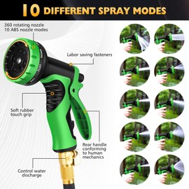Expandable Garden Hose 100ft-Flexible Water Hose-Lightweight Outdoor Yard Strong Durable Solid Brass Fittings Retractable No Kink Long Hose Pipe