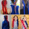 Red Blue Braiding Hair Extensions for Women Jumbo Ombre Pre-stretched
