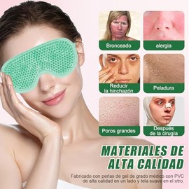 2PCS Máscaras de Hielo para Ojos y Cara, Máscara de Gel Facial Reutilizable Fría/Caliente para Ojos y Cara, Reduce Bolsas, Ojeras, Migraña y Estrés - 