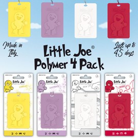 Little Joe Polymer Car Air Freshener, 45-Day Long-Lasting Fragrance, Hanging Scented Card for Car Interior Home & Office - 4 Pack Mix (Cherry, New Car, Vanilla, Lavender)