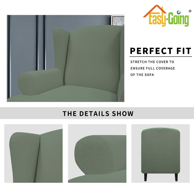 Easy-Going Stretch Wingback Chair Sofa Slipcover 1-Piece Sofa Cover Furniture