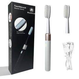 Magentak Large Long Head Toothbrush for Adults, Upgraded Hard Bristles, Replacement Electric Toothbrush Head 2 Pcs for Whitening Teeth, Automatic Tooth Brush with 5 Modes for Removing Plaque(White)