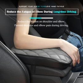 DURASIKO Car Center Console Pad,Memory Foam Car Armrest Cushion,Auto Armrest Pad,Knitted Corrugated Design,Great for Long-time Driving,Universal Car Armrest Seat Box Cover Protector for Most Vehicles