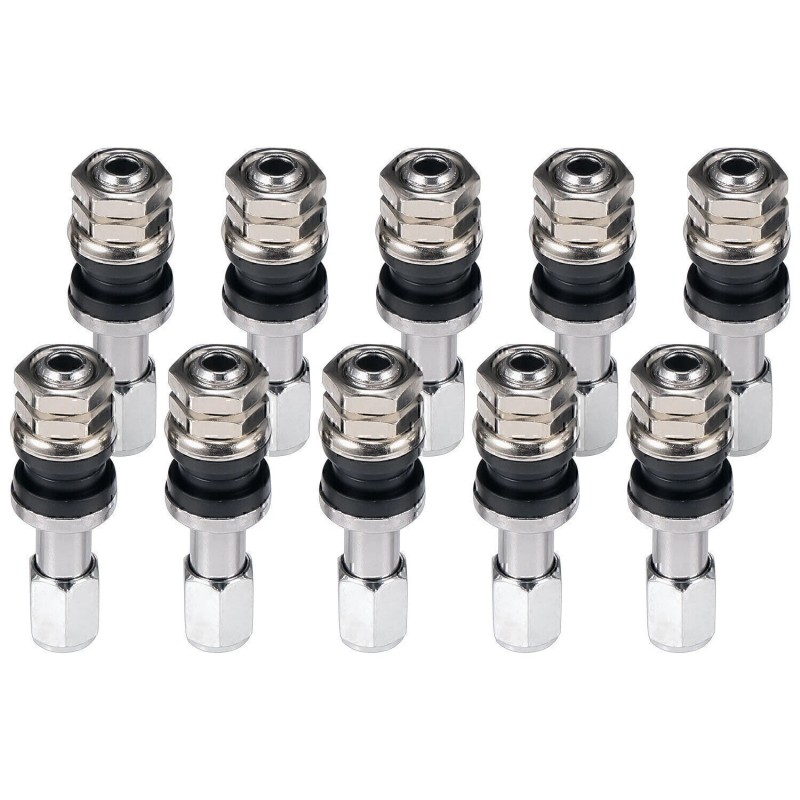GEARZAAR 10x Stainless Steel Wheel Tire Valve Stems Hight Pressure