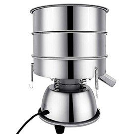 Sidasu Automatic Powder Sifter Machine 12 Mesh 80 Mesh Automatic Sieve Shaker Vibrating Machine 110V Stainless Steel Sieve Shaker Machine with 2 Screens, Sieve Shaker Machine for Flour Powders