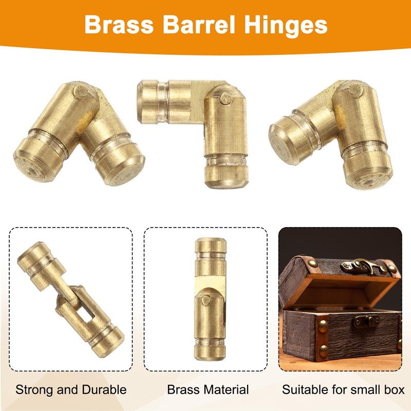 uxcell 50Pcs Invisible Barrel Hinges, 4x15mm Brass Concealed Hinge, Hidden