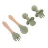 8 Pcs Silicone Baby Feeding Set Bib Suction Plate Bowl