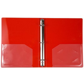 JAM PAPER Plastic 1 inch Mini Binder - Red 3 Ring Binder - Sold Individually