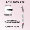 Eyebrow Pen, Brow Pencil 2-in-1 Dual-Ended Microblading Eyebrow Pencil with