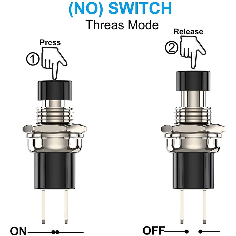 GTIWUNG Mini Push Button with Pre-Wired, Momentary Pressure Switch Lockless,