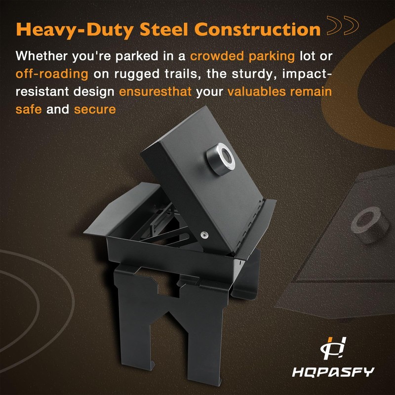 HQPASFY Center Console Safe Vault Safe Box with Fingerprint Lock