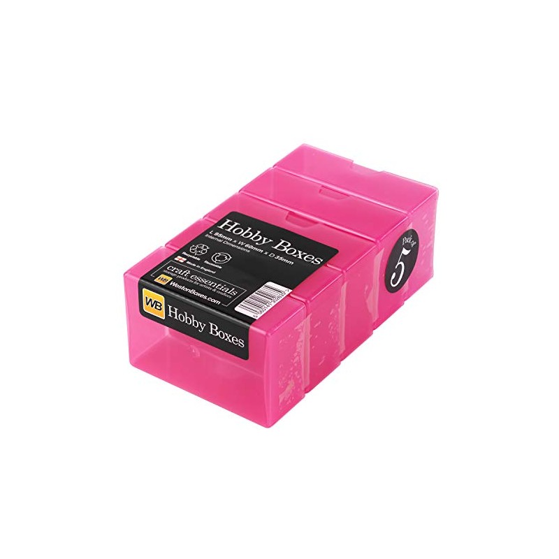 WestonBoxes, Hobby Boxes, Small Plastic Storage Boxes for Arts &