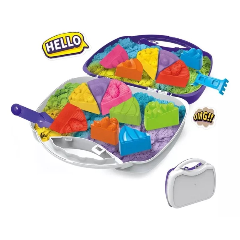 Arena Magic Sand Kinetica Rebanadas De Pastel Pay C/maletin