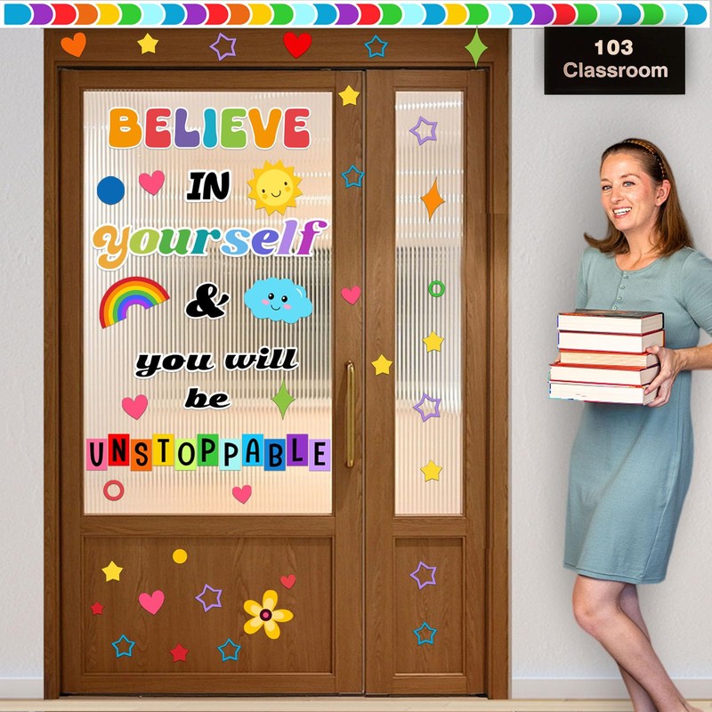 LioNergy Believe in Yourself Classroom Bulletin Board Decoration Set Motivational