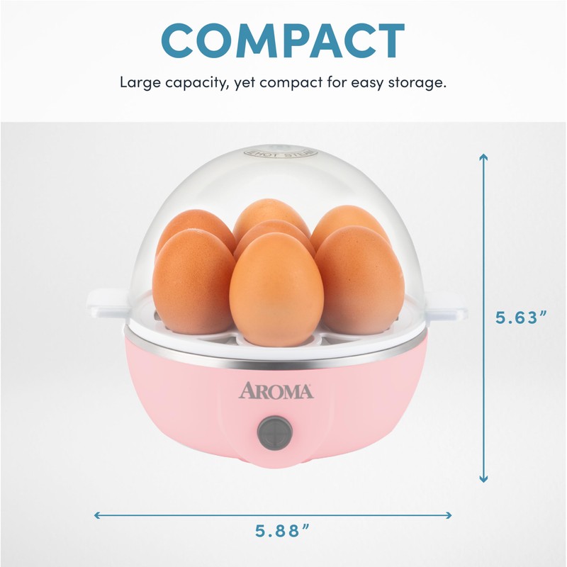 AROMA® Overly Easy Egg Cooker, Steamer, and Electric Egg Poacher