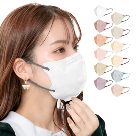 [雑貨の国のアリス] FANCYSHARP MASK 30枚 小顔マスク 3D立体 不織布 カラーマスク フィット 蒸れない 普通 小さめ 4D バイカラー Beauty小顔 男女兼用 (Mサイズ, ホワイト)