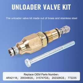 LDMINDA Unloader Valve Kit Replacement for RMV/RMW/SRMW Pressure Washer Pump AR42118 RMW2G20 RMW2G23 RMW2G24 RMW2G25