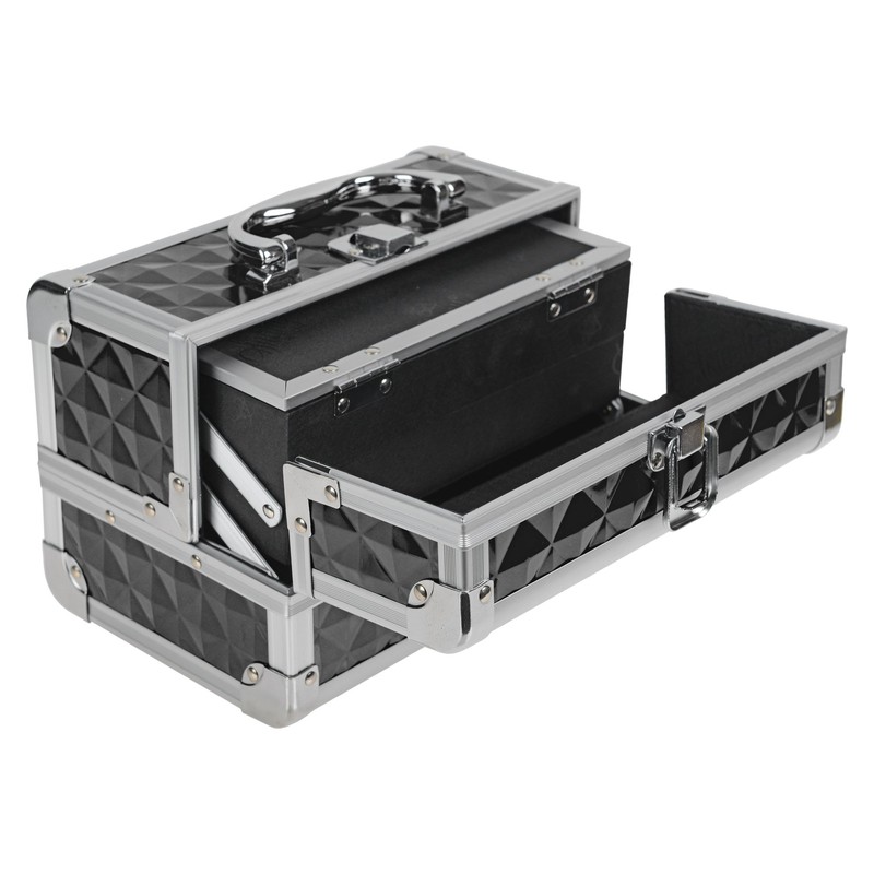 SHANY Mini Makeup Train Case with Mirror in Black and