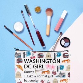 Gzrlyf Washington DC Makeup Bag Washington DCTrip Gift Washington DC Travel Storage Bag Washington State Cosmetic Bag (WASHINGTON DC GIRL noun)