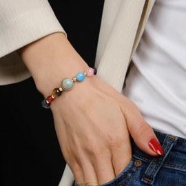 Vinswet Taurus Zodiac Bracelets for Women Men,12 Constellations Healing Crystal Stone Beads Bracelet Birthday Zodiac Gifts Horoscope Spiritual Jewelry Bracelet Gifts (Taurus-starry sky)