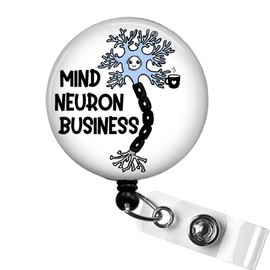 Mind Neuron Business Funny Neurology Badge, Neurologist Badge Reel, Neuron ID Reel for Nurse, Nerve Cell Badge Holder, Neuron Badge Holder, AAN Meeting