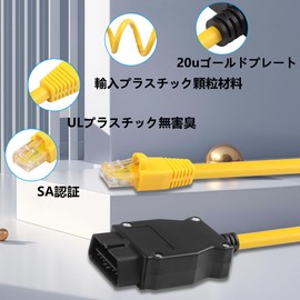 CERRXIAN ENET OBD2 RJ45 Cable,Ethernet RJ45-OBDII Interface Cable Car Diagnostic Cord F Series, G Series 2M