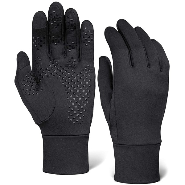 OutdoorEssentials Touch Screen Running Gloves - Cold Weather Black Gloves - Mens Winter Gloves, Gloves for Women Cold Weather