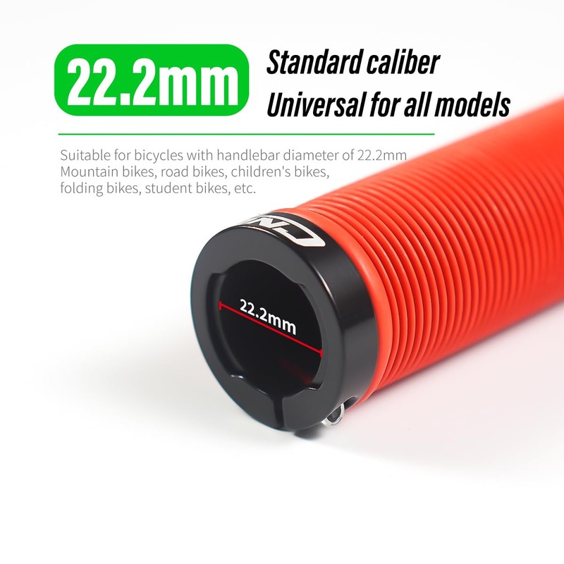 CNCLOL Mountain Bike Handlebar Grips,Bicycle Handlebar Grips for MTB/BMX,Red