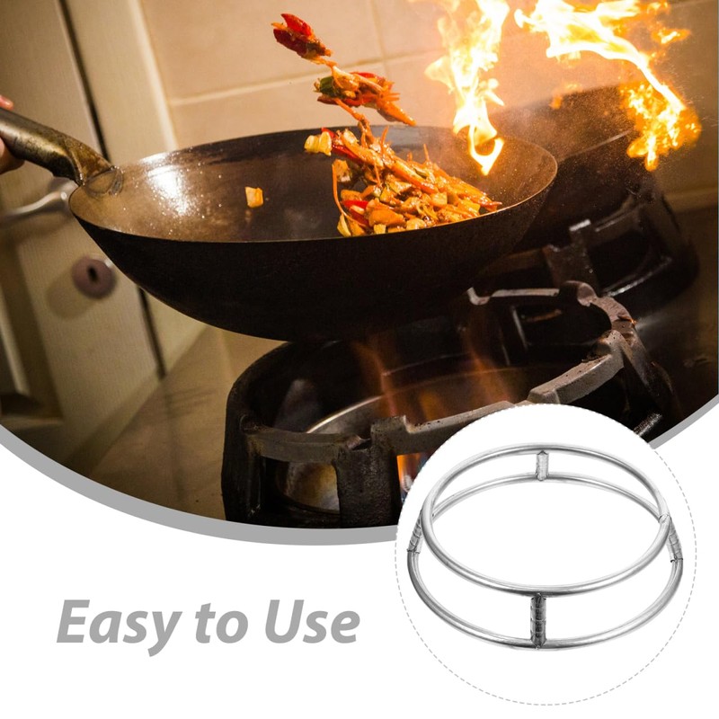 PRETYZOOM Double Layer Round Pot Rack and Wok Ring 10.43