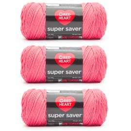 Red Heart Super Saver Persimmon Yarn - 3 Pack of 198g/7oz - Acrylic - 4 Medium (Worsted) - 364 Yards - Knitting/Crochet