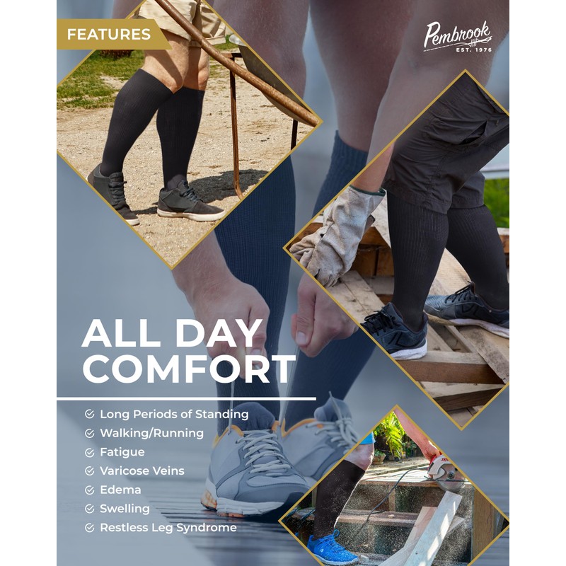 Pembrook Compression Socks for Men - 3 Pack | Graduated