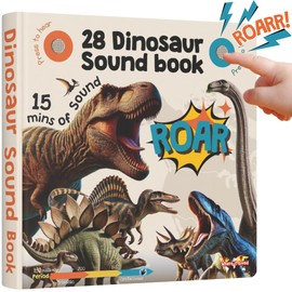 LEARNING BUGS Dinosaur Sound Book for Kids 3-5, 28 Realistic Sounds. Explore Land, Sky, & Sea Dinosaurs, Perfect Educational Toy and Gift for Toddlers
