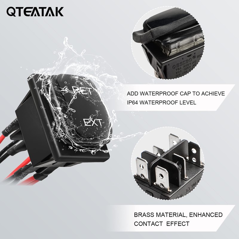 QTEATAK DC 12V 10A 6 Pin 3 Position (ON)-Off-(ON) AC