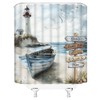 YSSFAV Nautical Coastal Shower Curtain Beach Ocean Lighthouse Seaside Boat