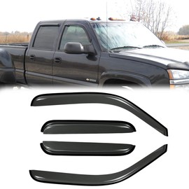 4pcs Original Shatterproof Window Wind Deflectors for 99-06 Silverado/Sierra,Tape-on Rain Guards,Window Visors for Cars,Vent Deflector for 99-06 Silverado/Sierra 1500 01-06 2500/3500 07 Classic 94044