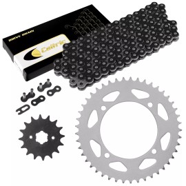 Caltric Black Drive Chain And Sprocket Kit for Yamaha XV250 V-Star 250 2008-2018