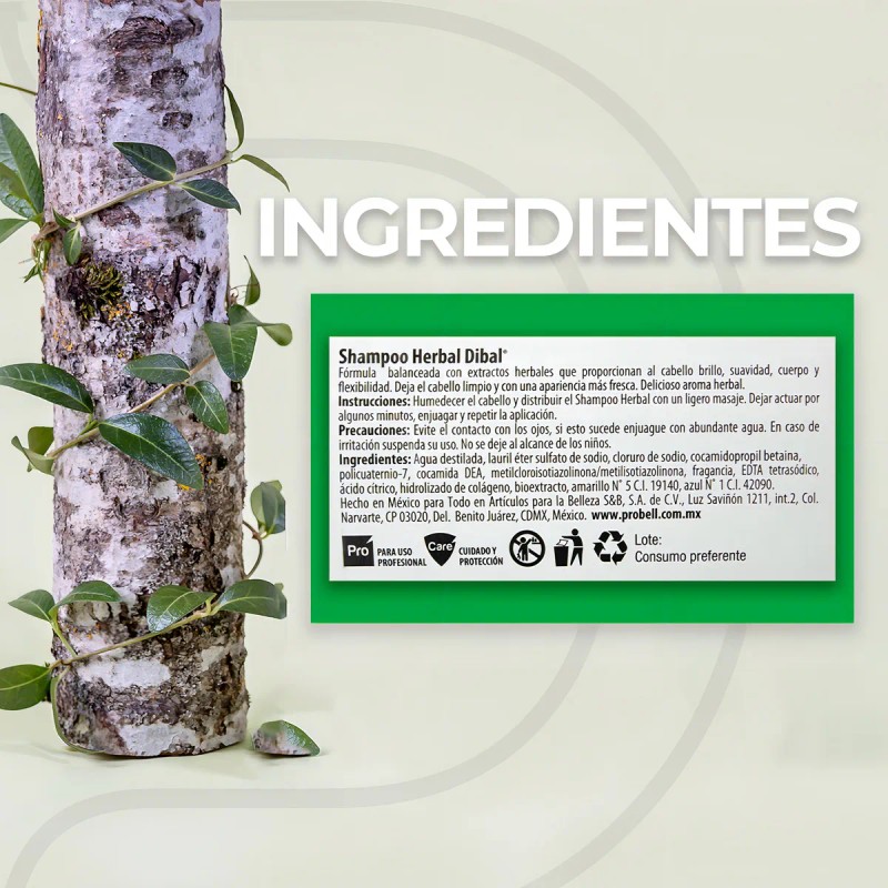 Shampoo En Duo Para Cabello Dibal Herbal Y Neutro 3.5