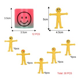 24Pcs Christmas Mini Slinky Rainbow Smiley Face Springs Fidgets Toy,Coil Springs Stretchy Toys,Party Gift Bag Toys Classroom Prizes &Rewards Toys for Kids Pinata Party Bag Favour,Xmas Stocking Fillers