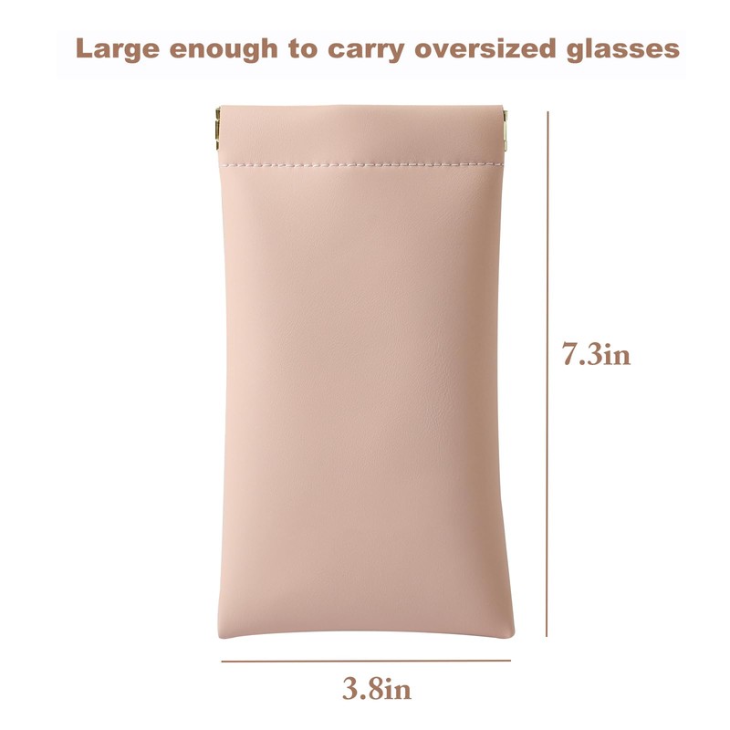 MEIBOOCH Squeeze Top Sunglass Case, New Organosilicon Soft Leather Eyeglass