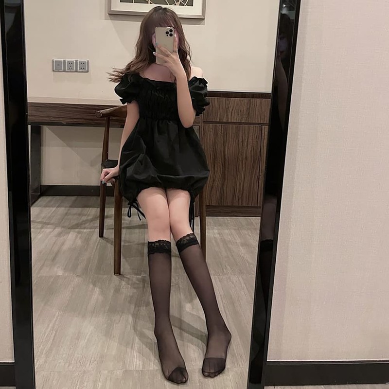 Eukkis Women's Stockings High Socks, Long Socks, Non-Slip, Cute Girl,