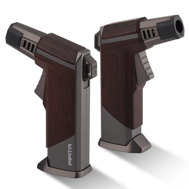 PIPITA Butane Torch Lighter Windproof Cooking Lighter, Adjustable Single Blue