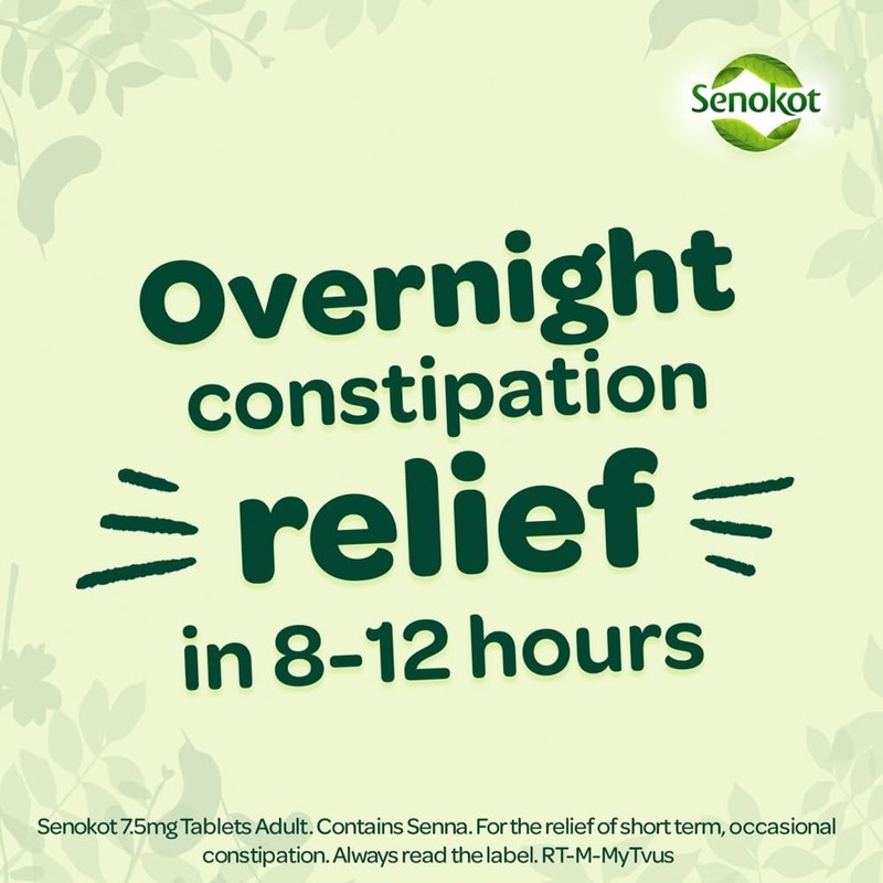 Senokot 7.5mg 20 Tablets - Natural Senna Fruit Laxative for
