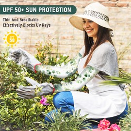 Bebomne Gardening Sleeves for Women Farmers Thorn Proof Sun Protective Cooling Arm Sleeves for Garden Outdoor Sports