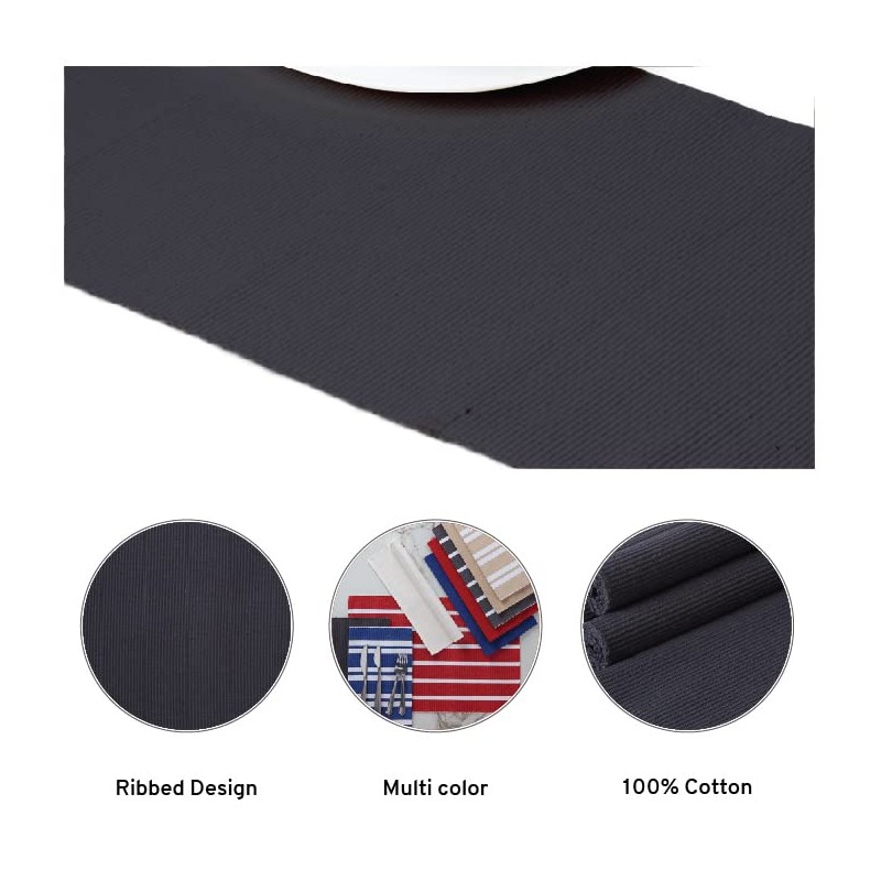 Encasa Table Runner for 4 Seat Dining Rooms, Solid Grey,
