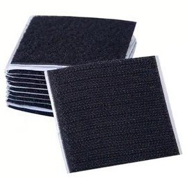 Rug Tape Pad, Rug Anchors Carpet Hook and Loop Non-Slip Mat Anti-Skid Stickers (10PCS, Black)