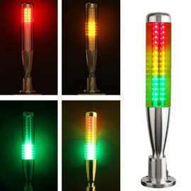 Industrial Tower Signal Light, 3-Layer Industrial Machines Warning Light with Buzzer, 3-Stage Signal Column, Signal Tower Lights, Machine Warning Light Display with Continuous/Flashing Light for