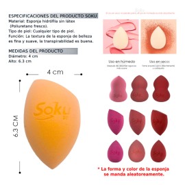 Soku Esponja Maquillaje Humedo Seco Foam Estuche Viaje Color Rosa