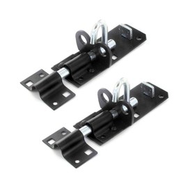 Primes DIY Brenton Strong Sliding Lockable Padbolt(8") Ideal for use with Shed Doors, Gates and Outhouse Doors (200mm, Black) 2 Pieces, Secure Your Garden Gates, Fences, and shed Doors