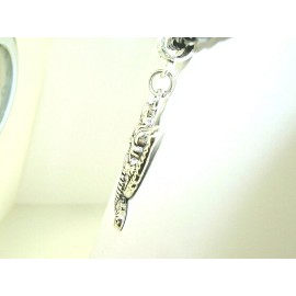 New  Winged  DRAGON  Silver-tone Pendant  Adjustable 18" -  20" Black Necklace