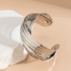 MYANAIL Metal intersecting Thick Wide Cuff Bracelet for Women Open